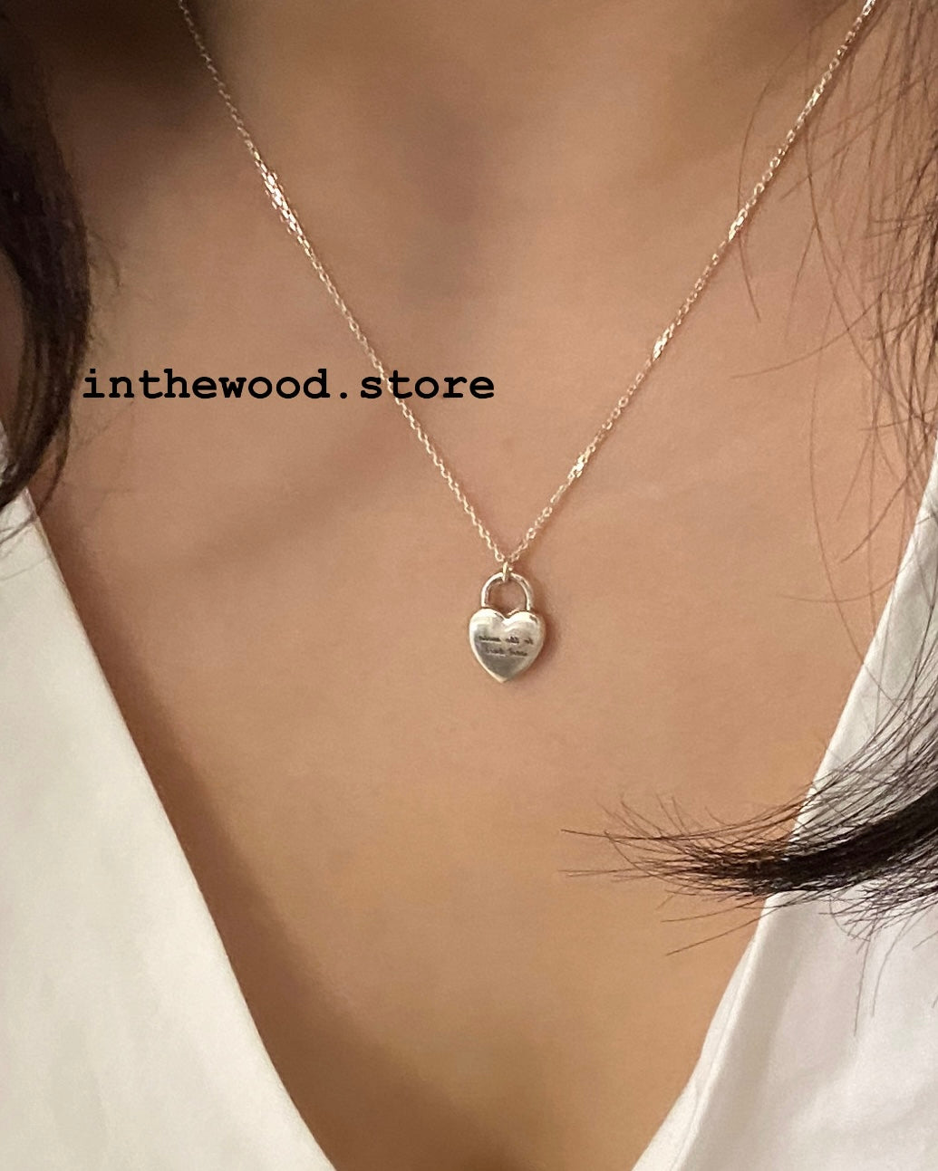 [925silver] Custom Engraved LOVE Lock Letter Necklace