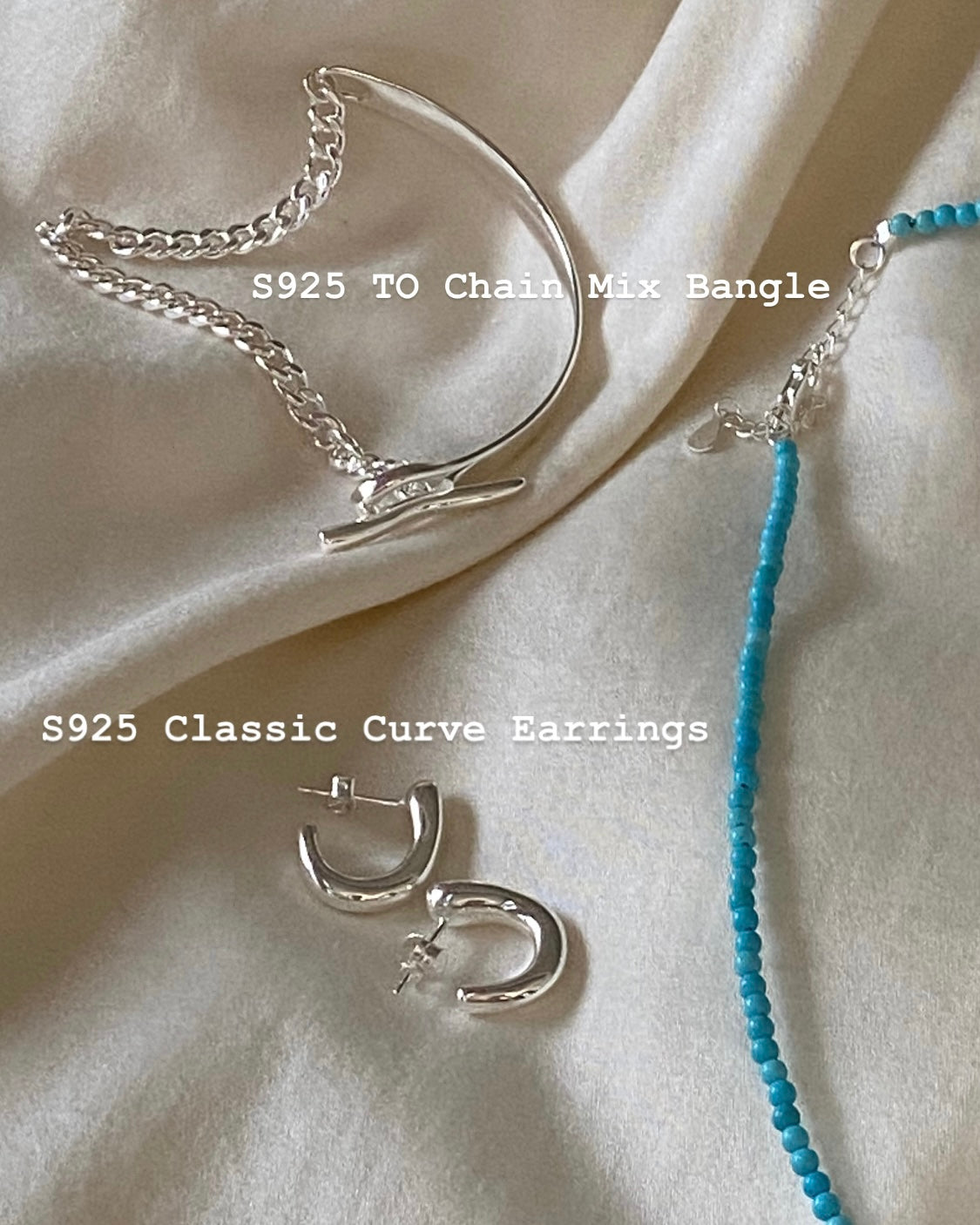 [925silver] TO Chain Mix Bangle