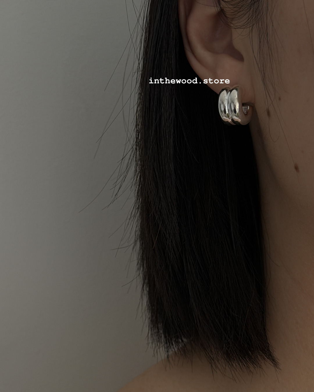 [925silver] Puffy Hoop Earrings