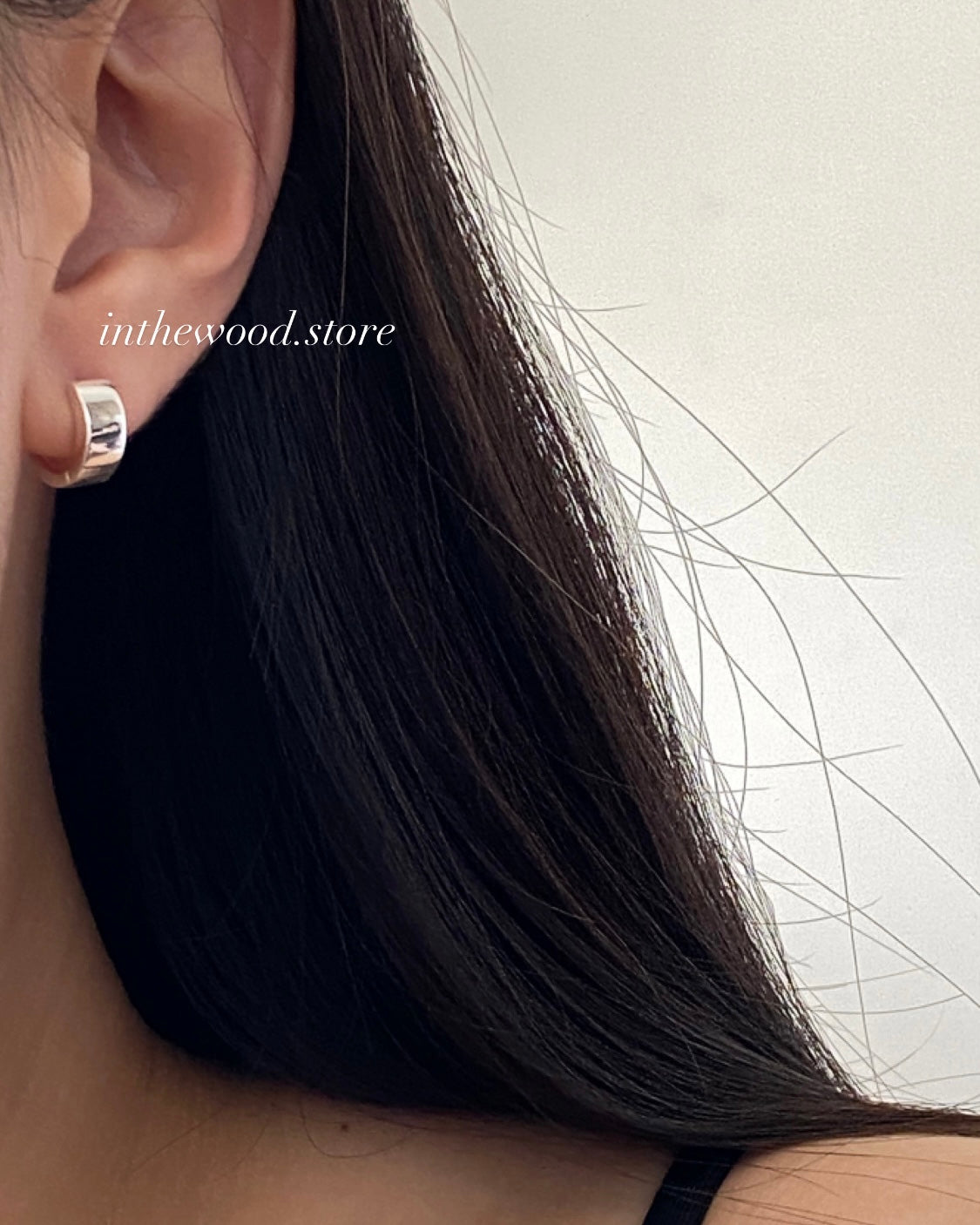 [925silver] Mini Plain One Touch Earrings