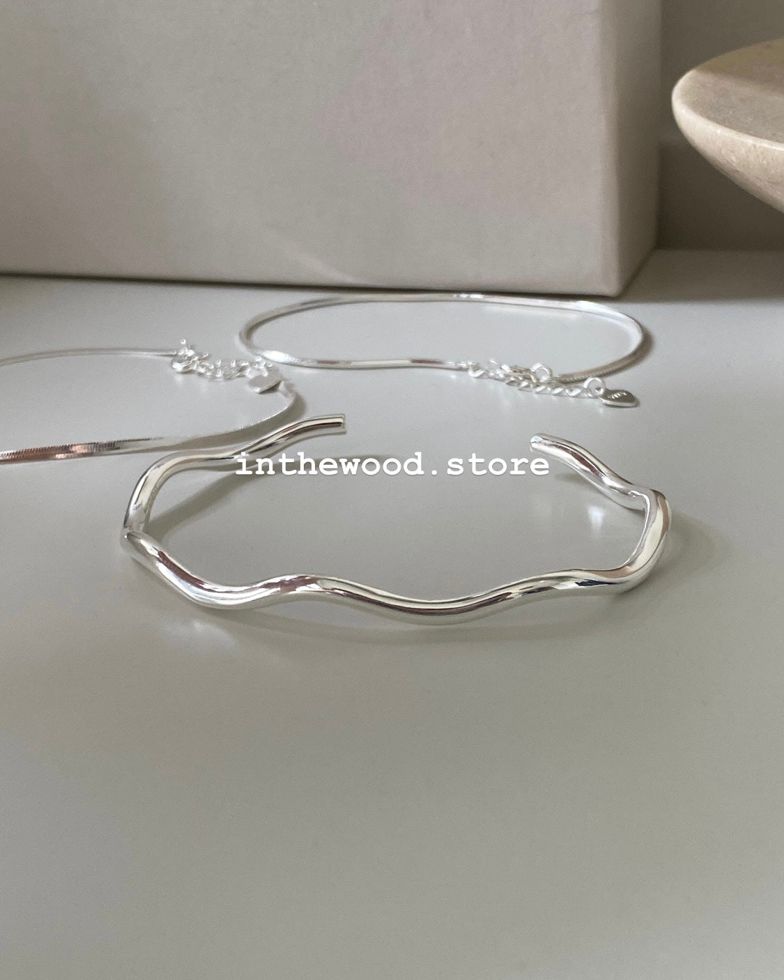 [925silver] Wave Bangle