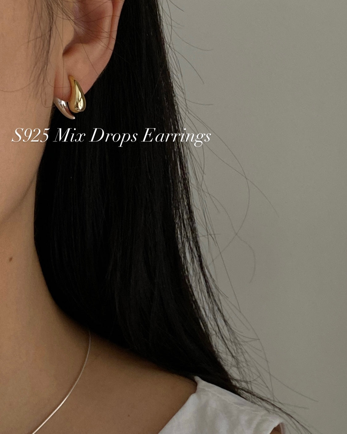 [925silver] Mix Drops Earrings