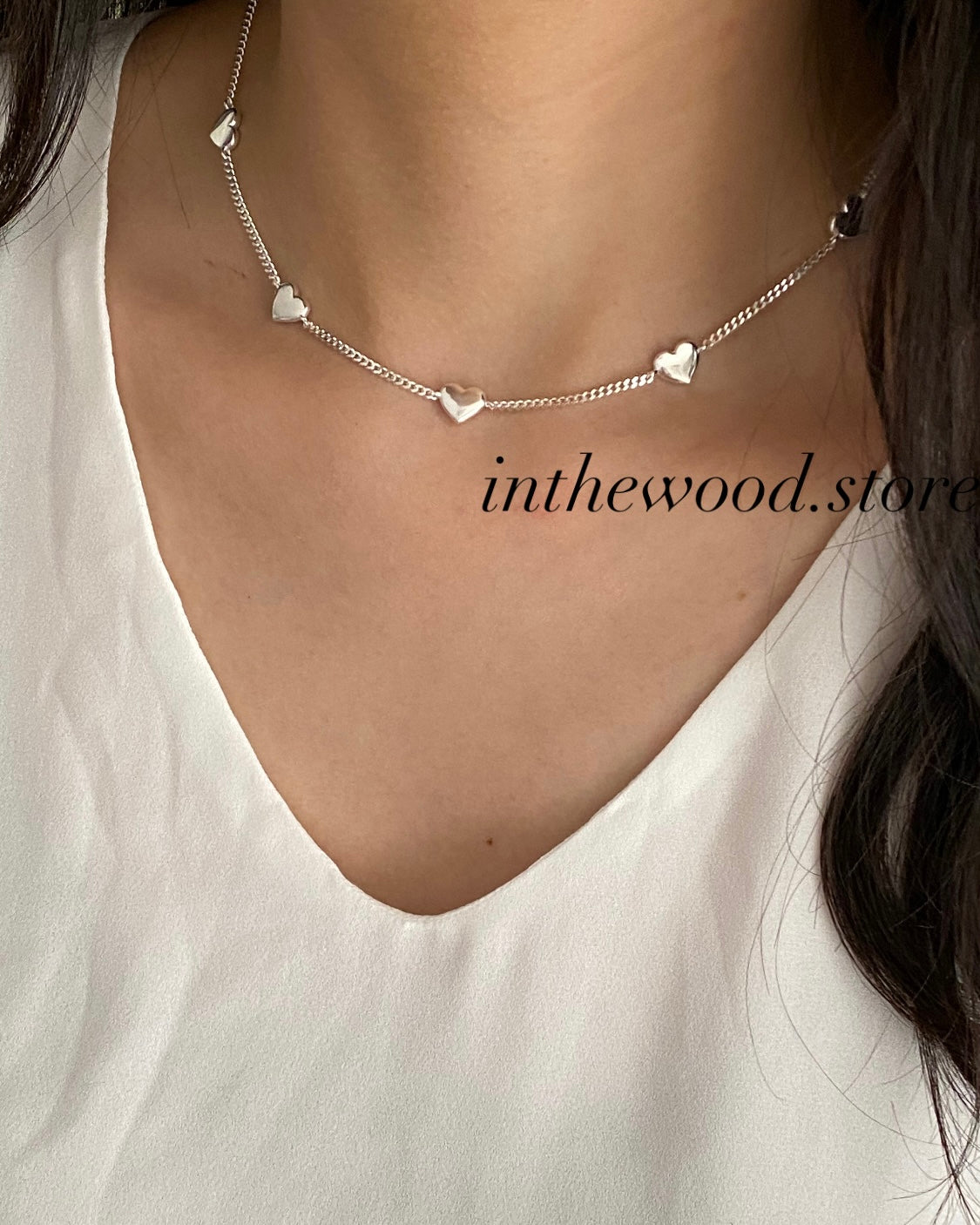 [925silver] Bold Link Heart Necklace