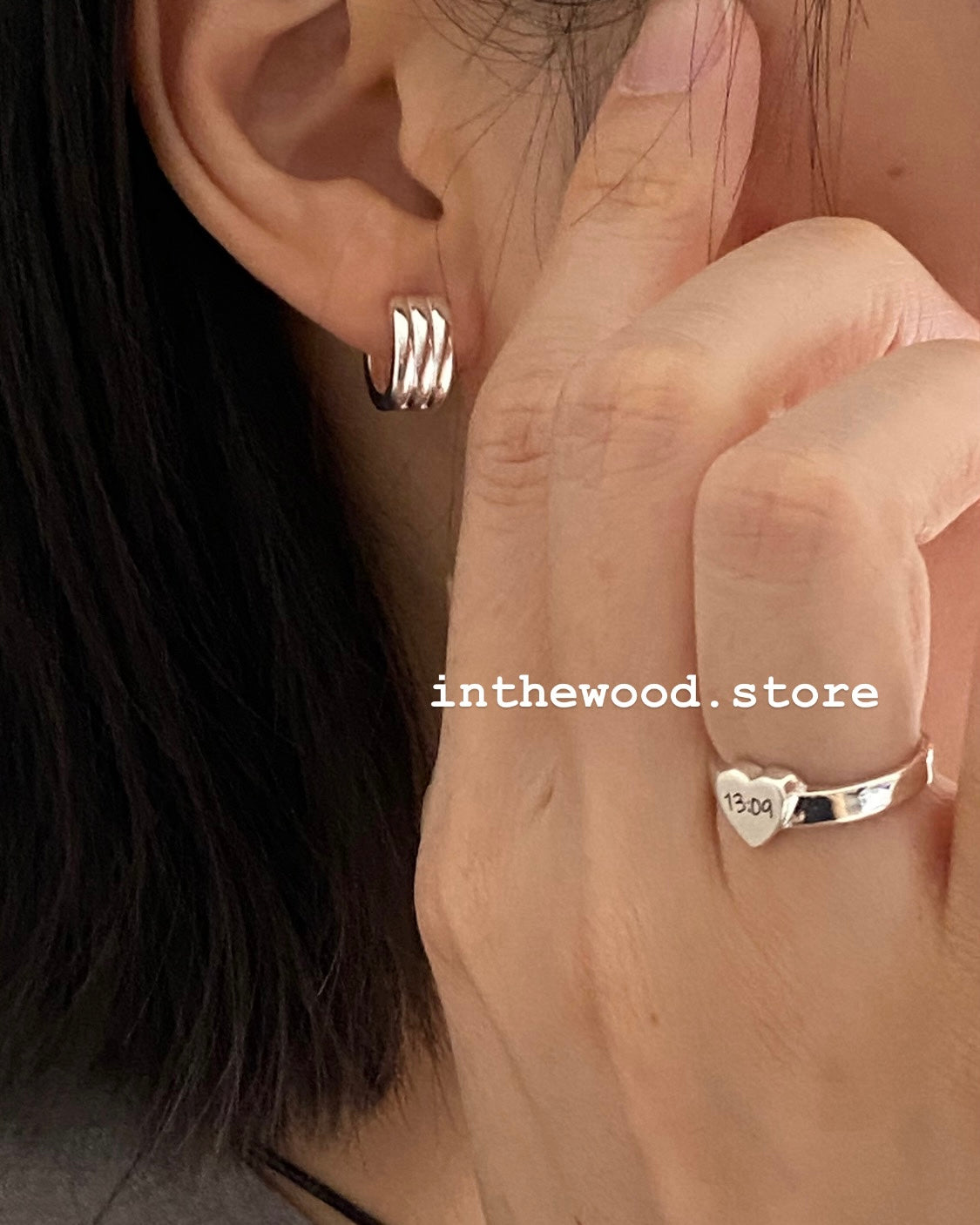 [925silver] Mini Layer One Touch Earrings
