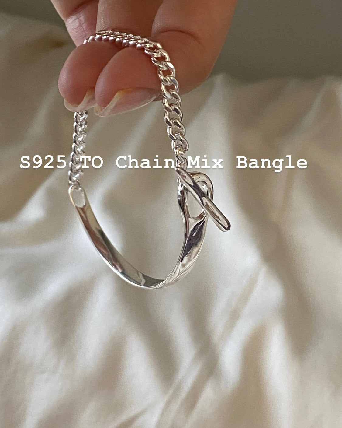 [925silver] TO Chain Mix Bangle