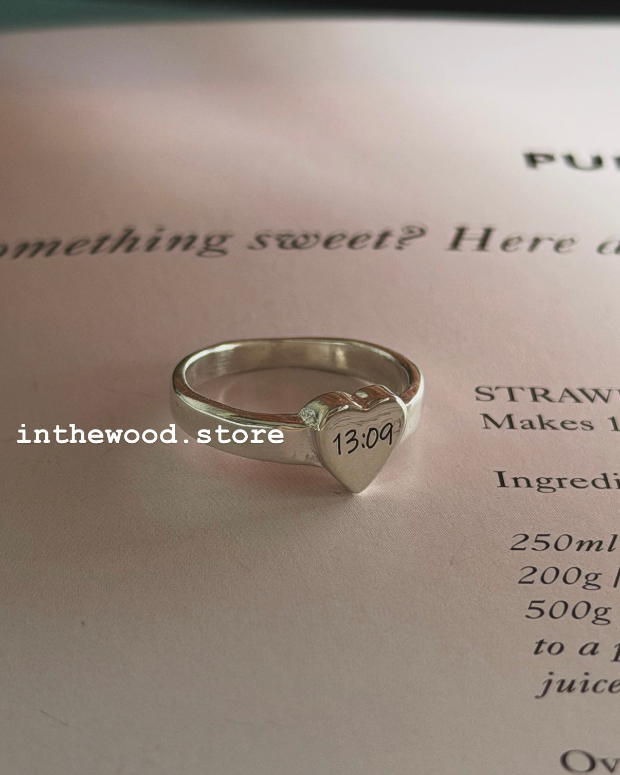 [Handmade 925silver] Craft Letter Heart Ring