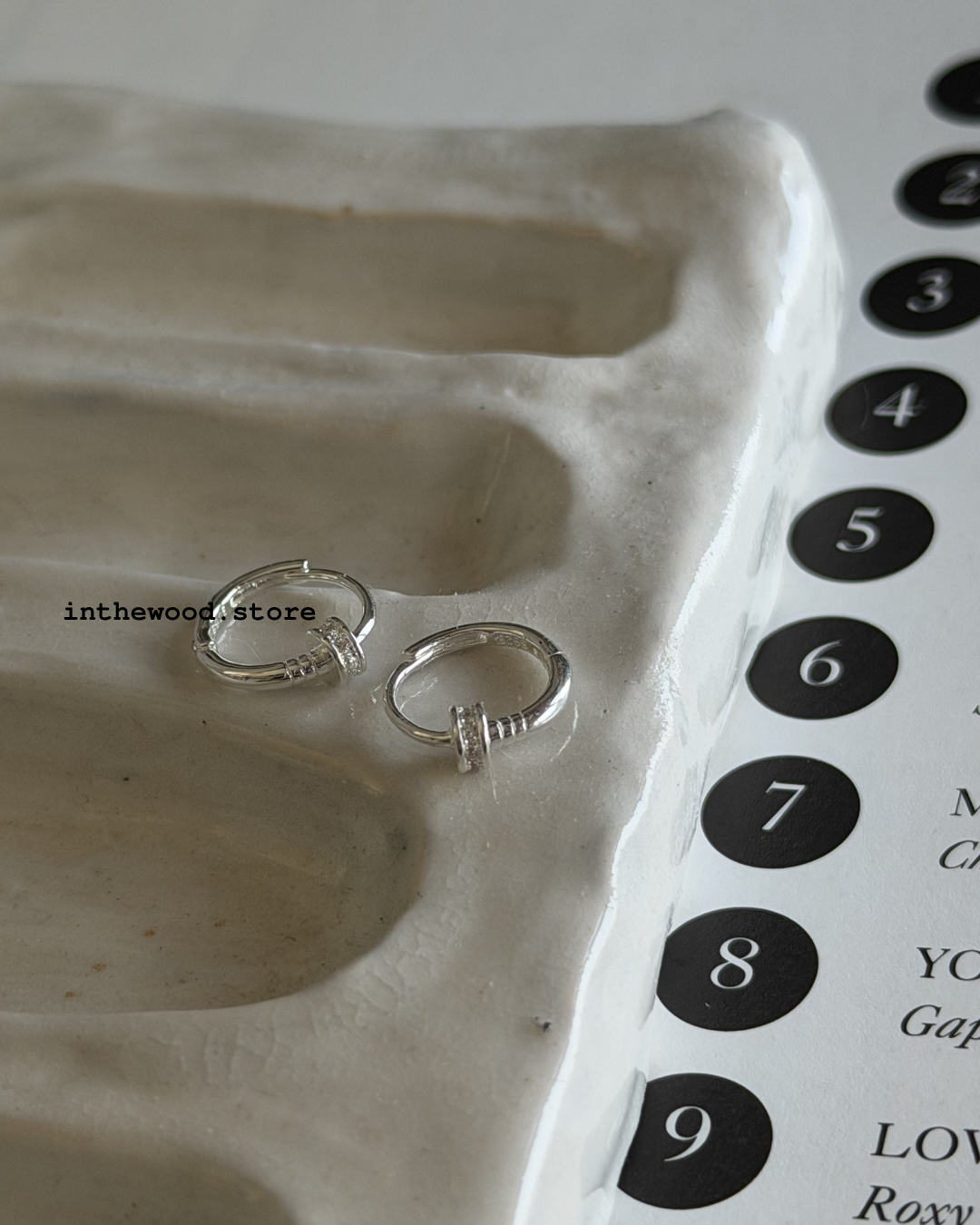[925silver] MINI Bling T One Touch Earrings