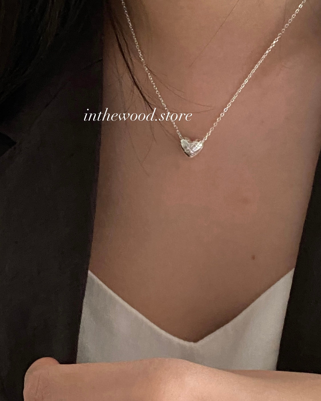 [925silver] Lozenges Heart Necklace