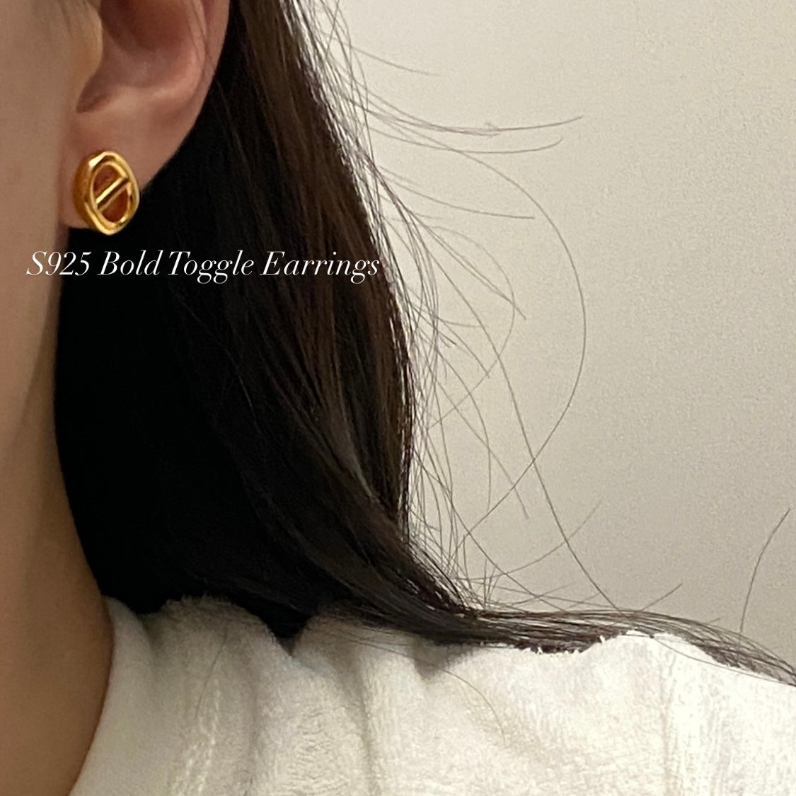 [925silver] Bold Toggle Earrings