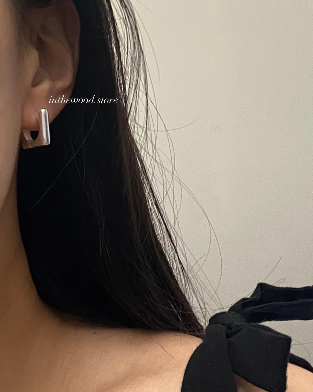 [925silver] Square One Touch Earrings #2