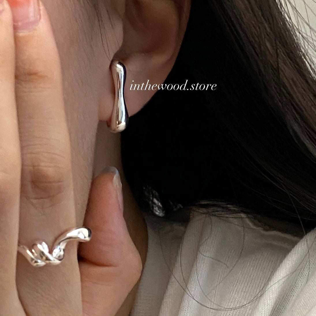 [925silver] Hook earrings