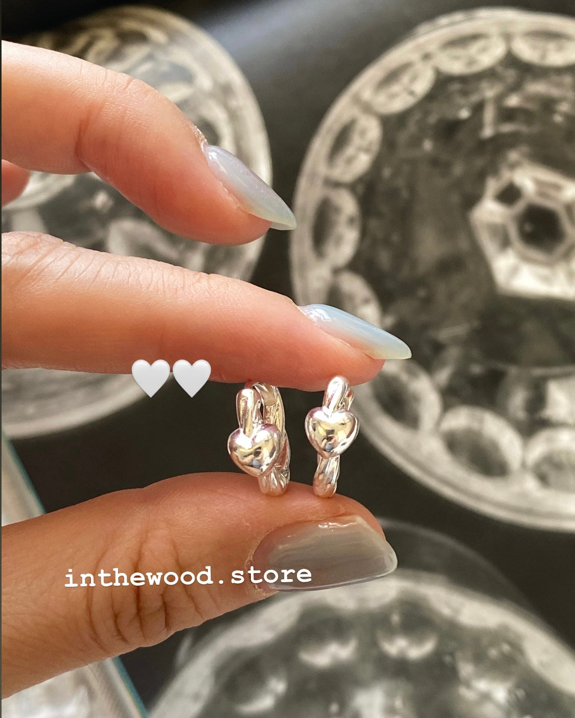 [925silver]Twist Heart One Touch Earrings