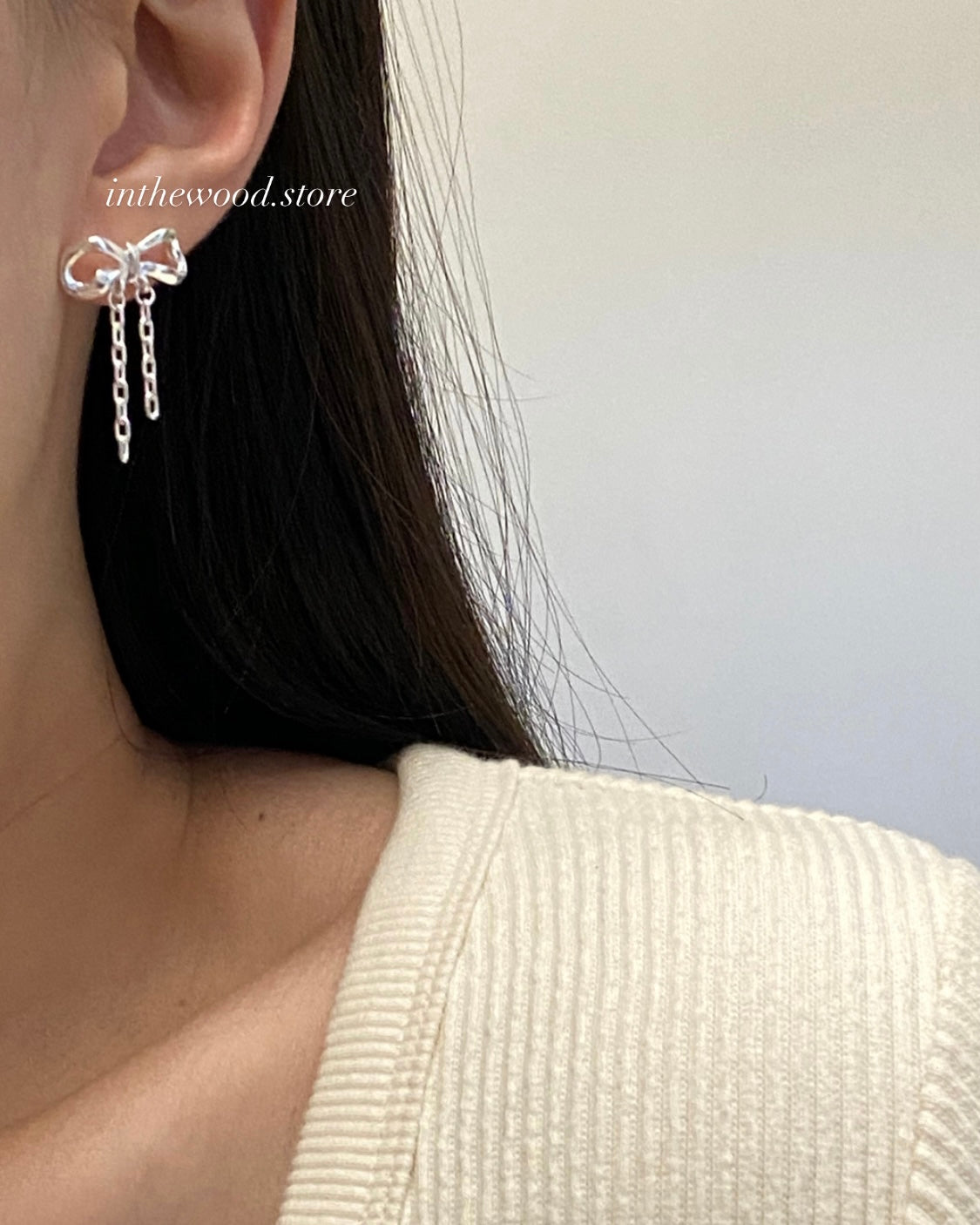 [925silver] Moving Ribbon Earrings