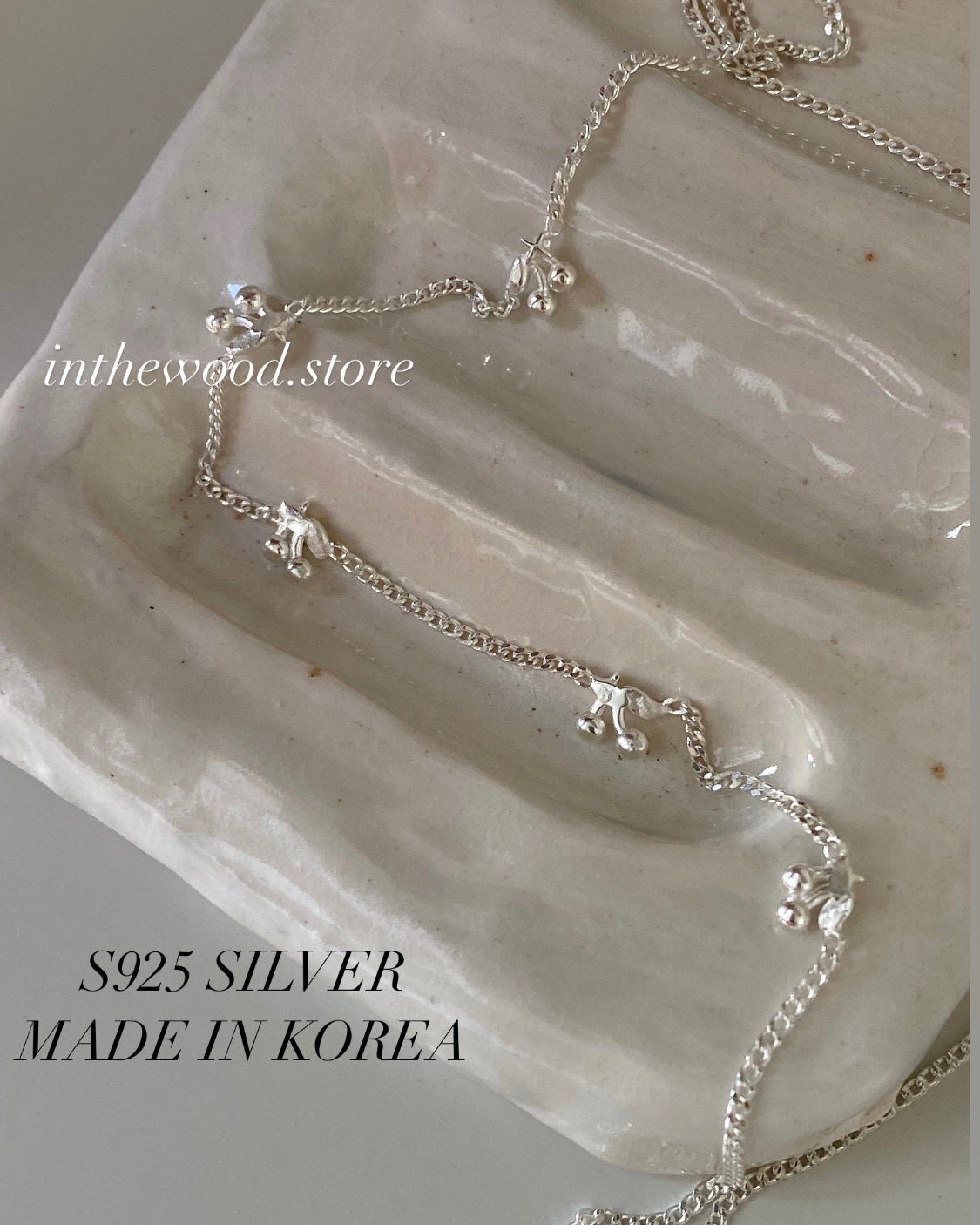 [925silver] Link Cherry Necklace