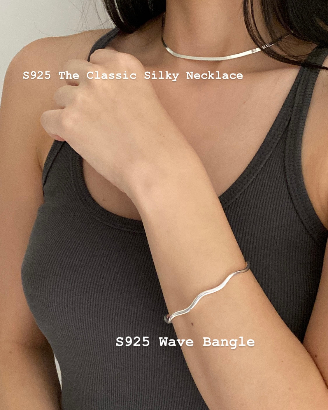 [925silver] Wave Bangle