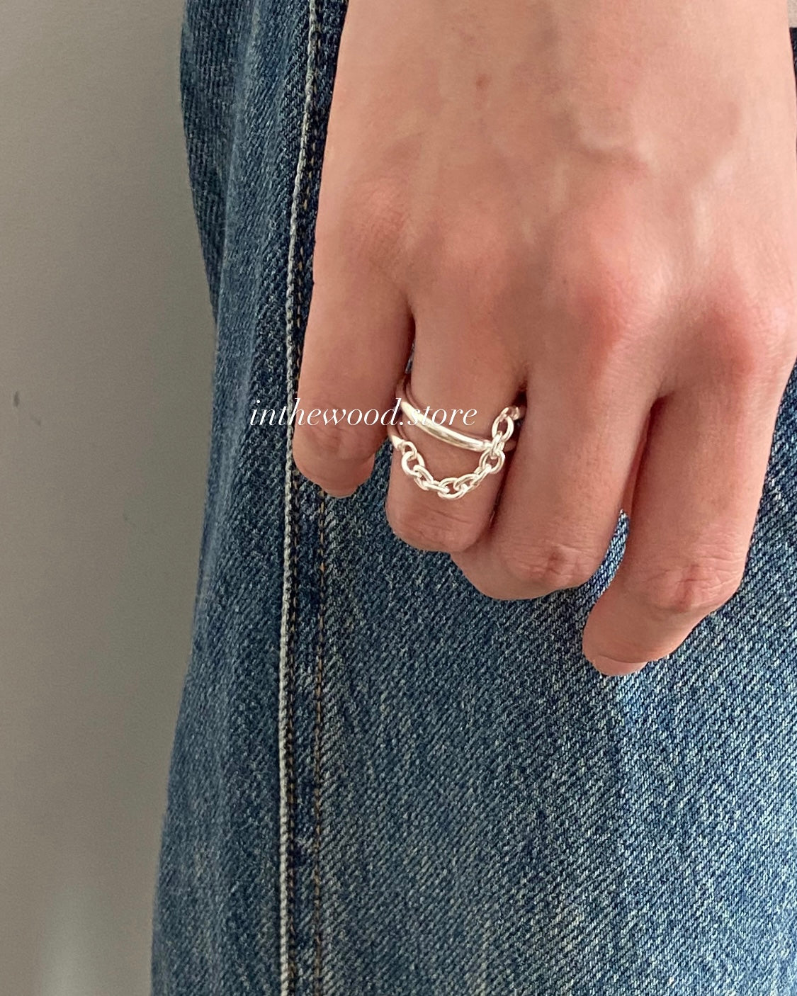 [925silver] Layer Chain Ring