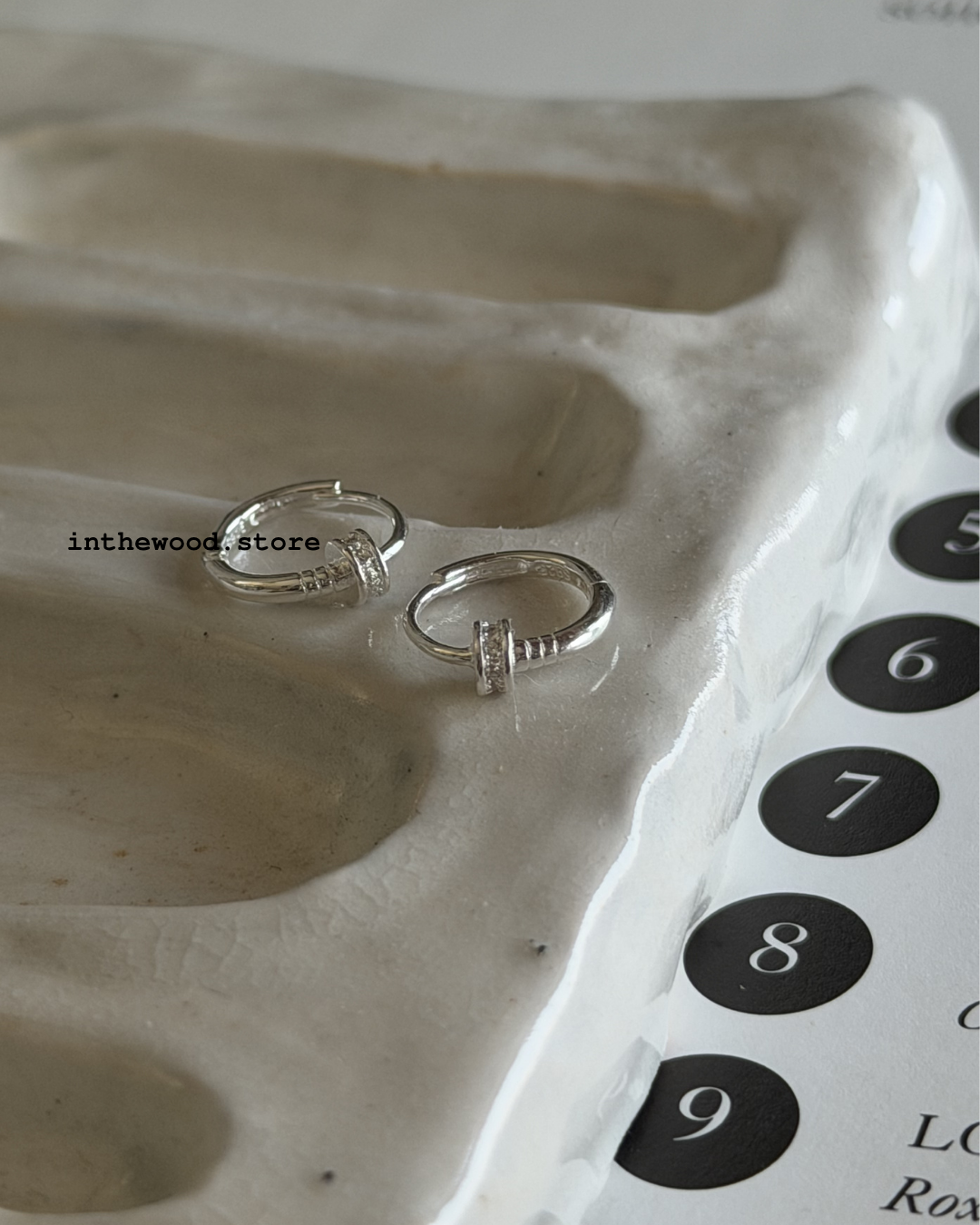 [925silver] MINI Bling T One Touch Earrings