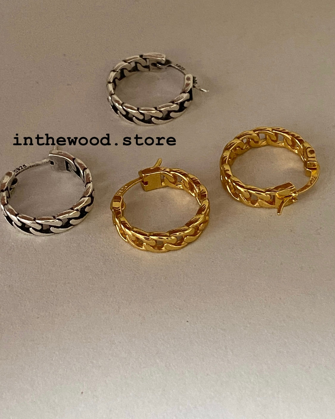 [925silver] Vintage Chain Earrings
