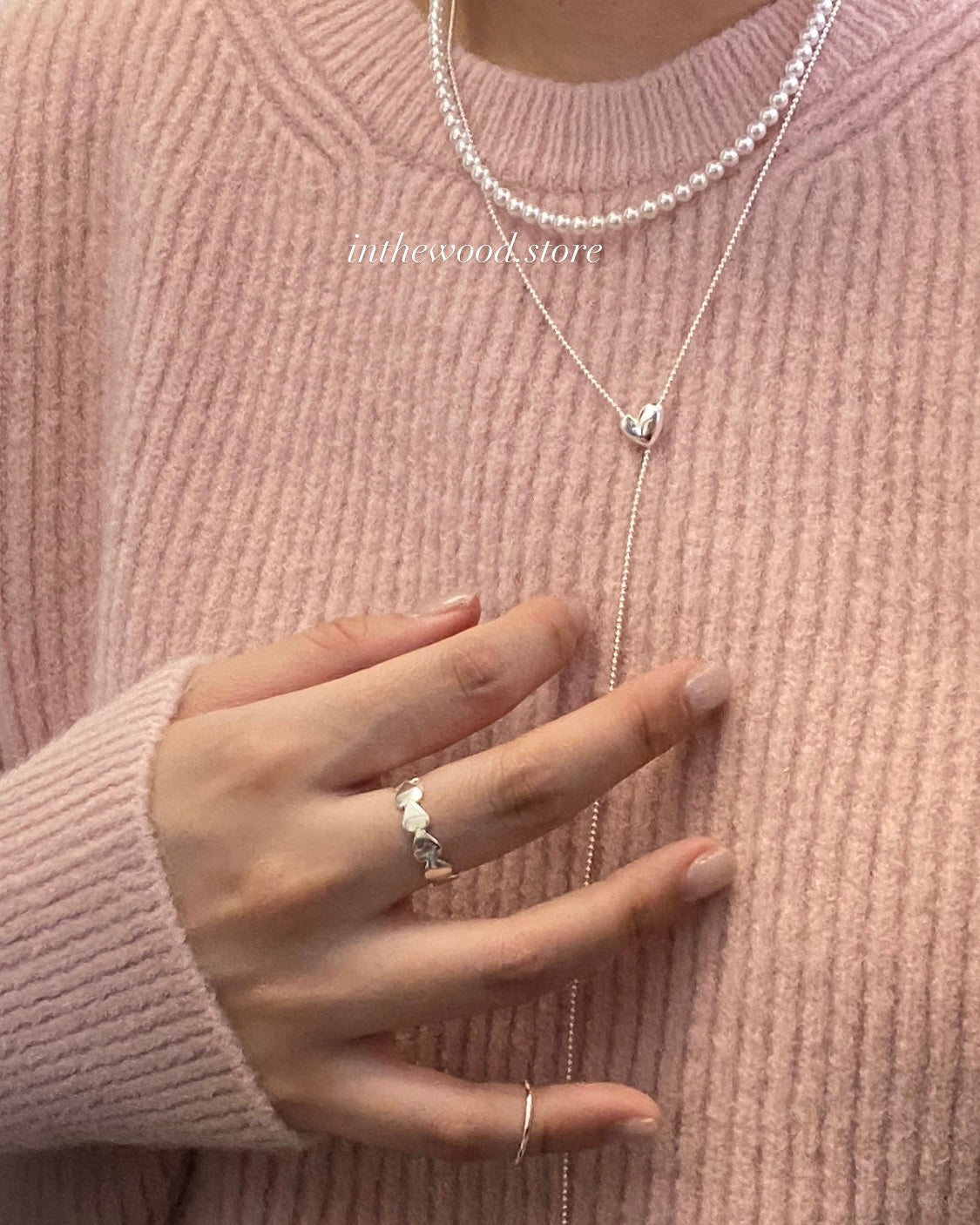 [925silver] Flat Heart Ring