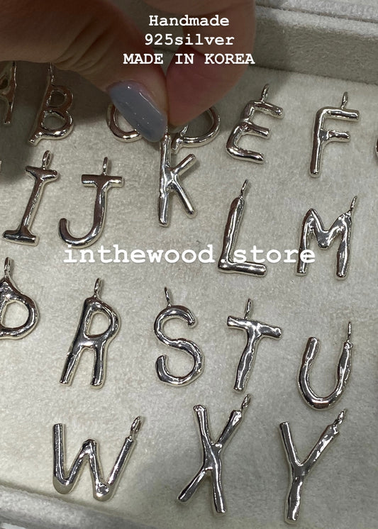 [Handmade 925silver] Raw Initial Necklace