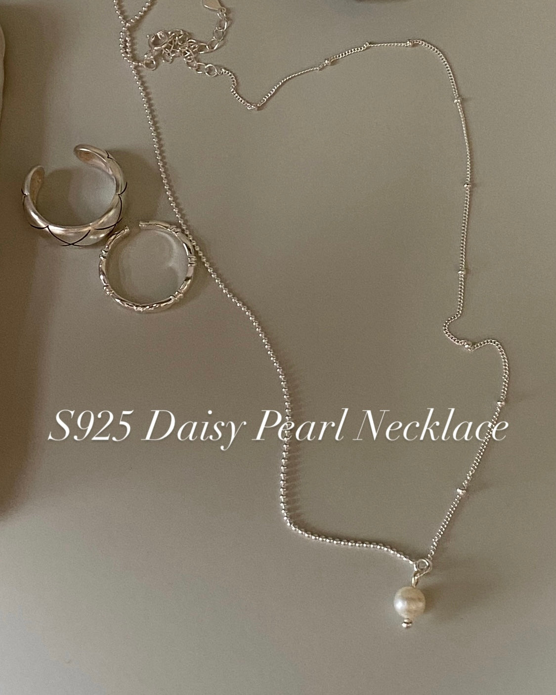 [925silver] Daisy Pearl Necklace