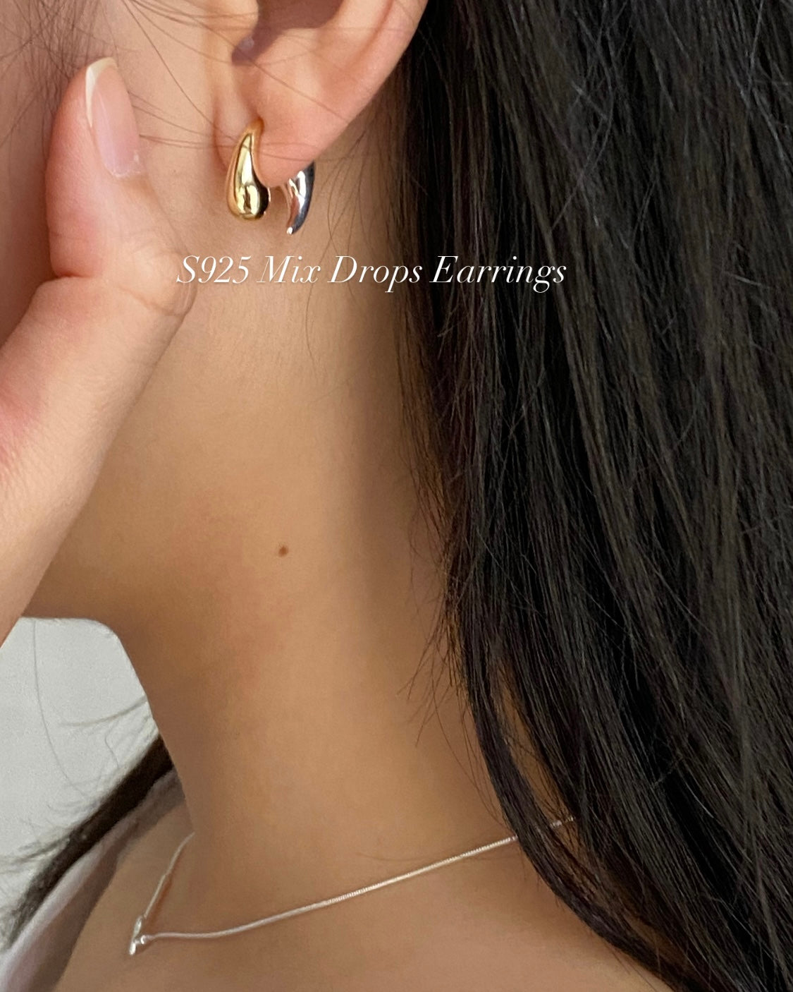 [925silver] Mix Drops Earrings