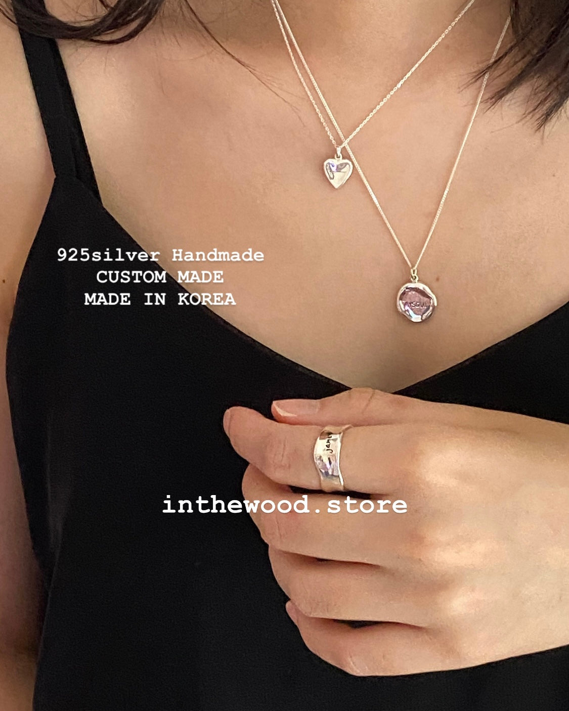 [Handmade 925silver] Customized Engraving Love Necklace