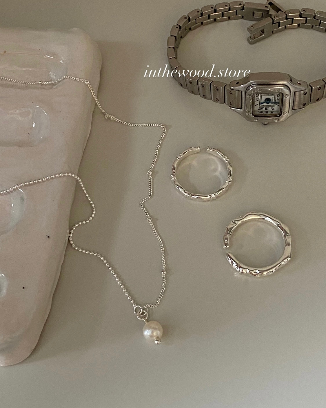 [925silver] Daisy Pearl Necklace