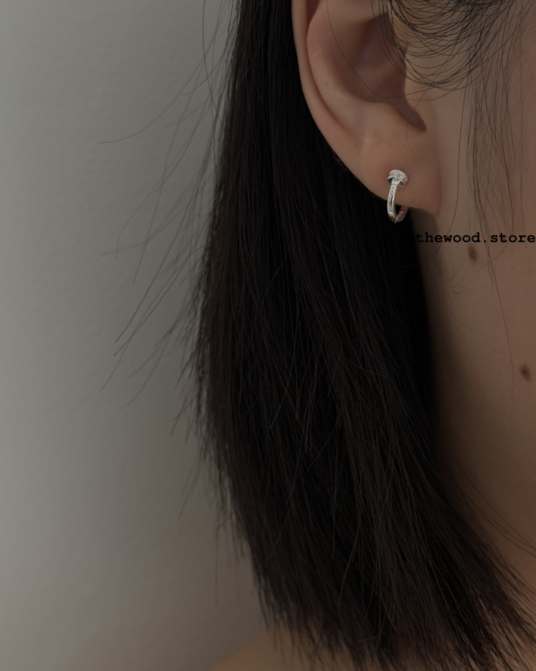 [925silver] MINI Bling T One Touch Earrings