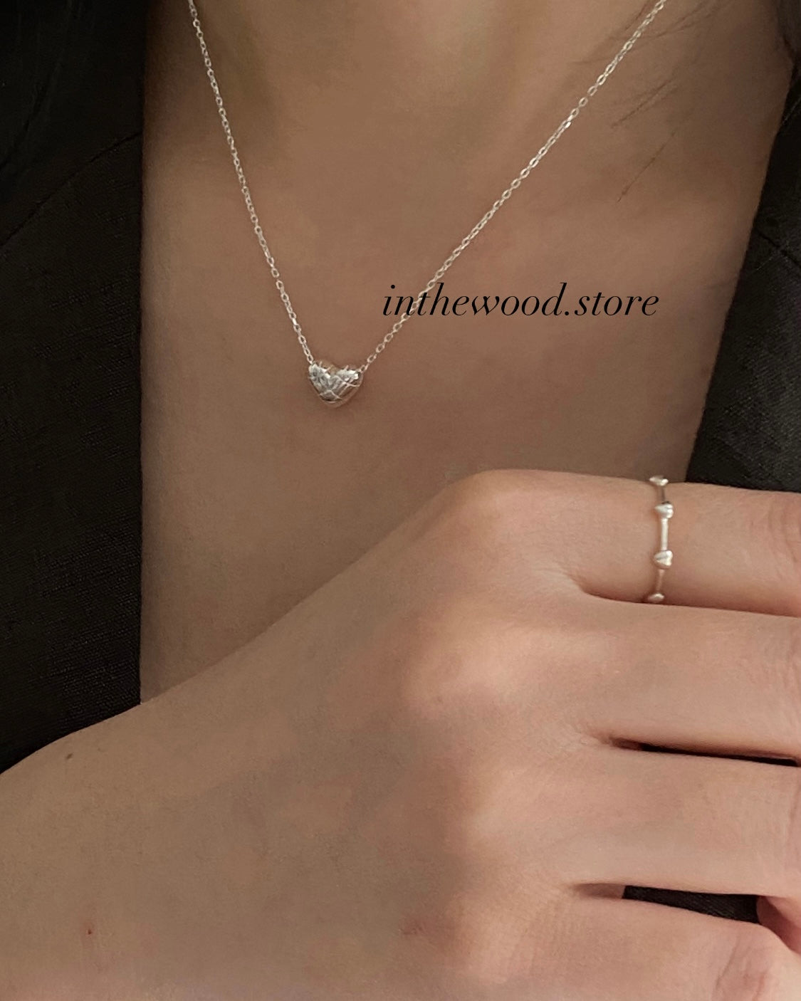 [925silver] Lozenges Heart Necklace