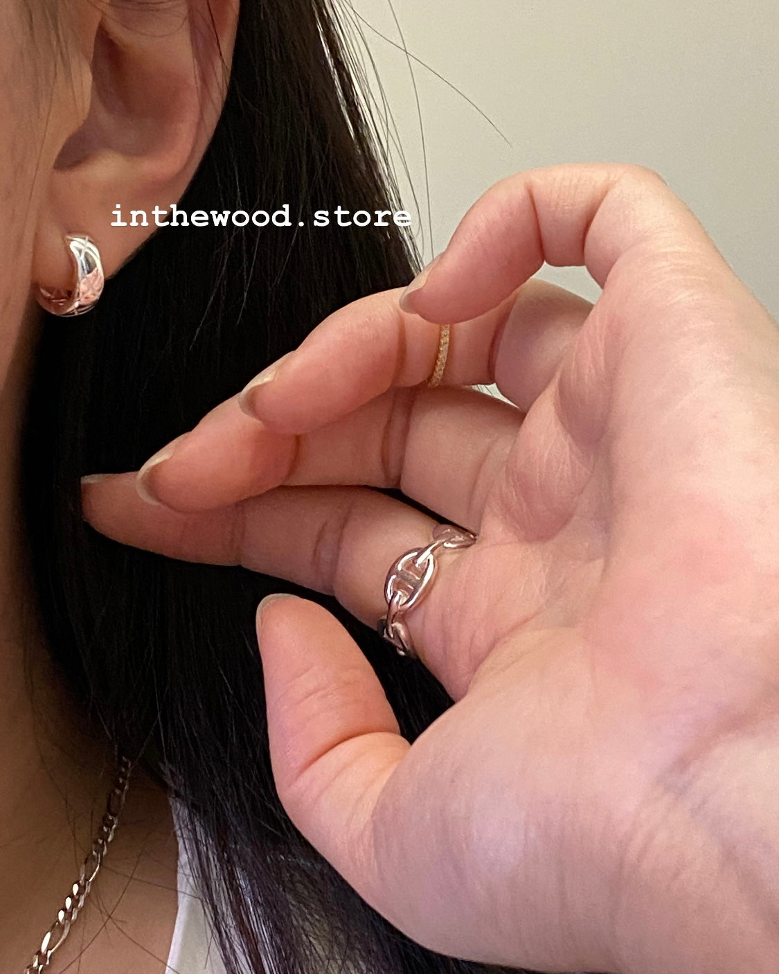 Discontinued [925silver] Mini Lozenge One Touch Earrings