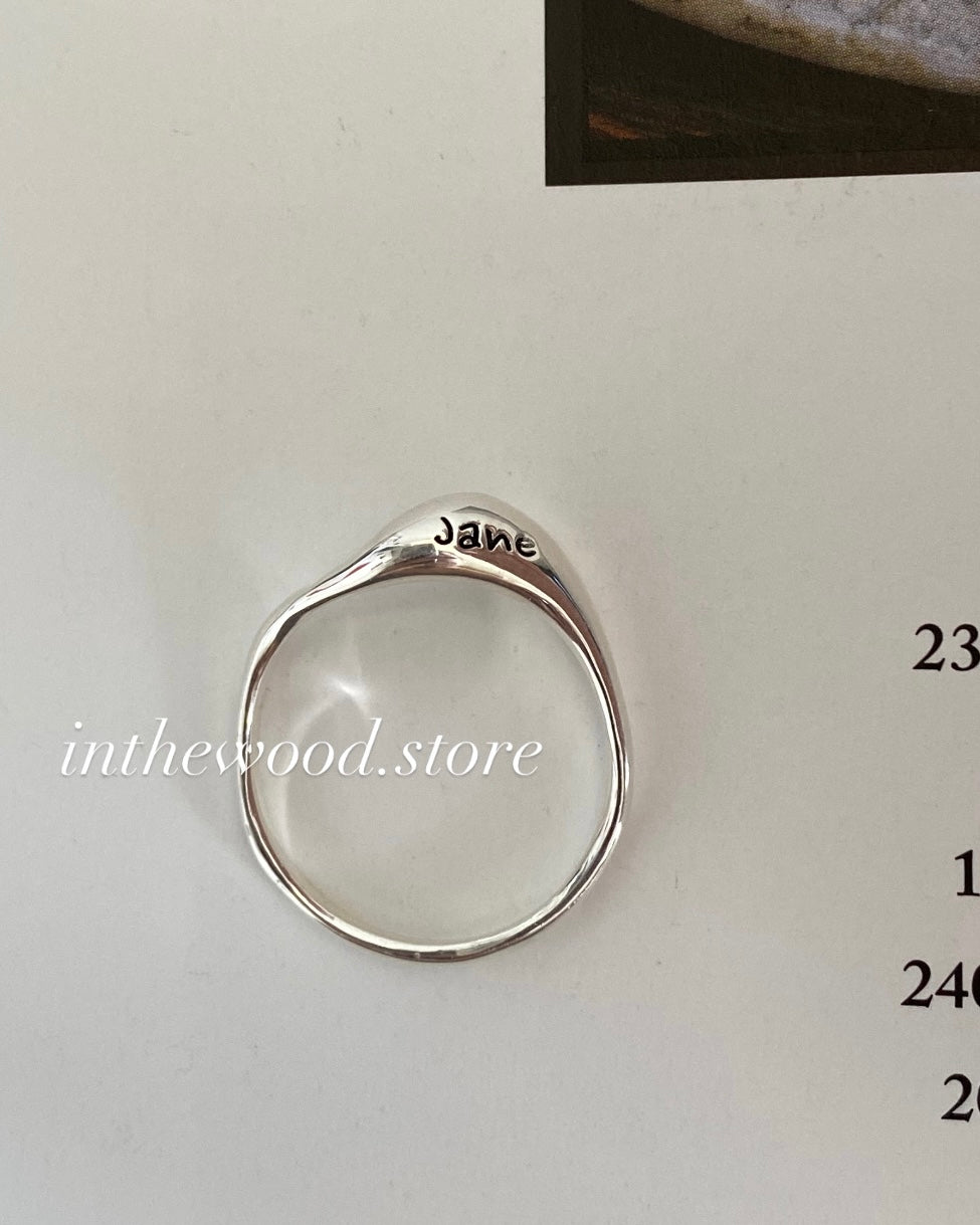 [Handmade 925silver] Custom Engraved Curve Letter Ring