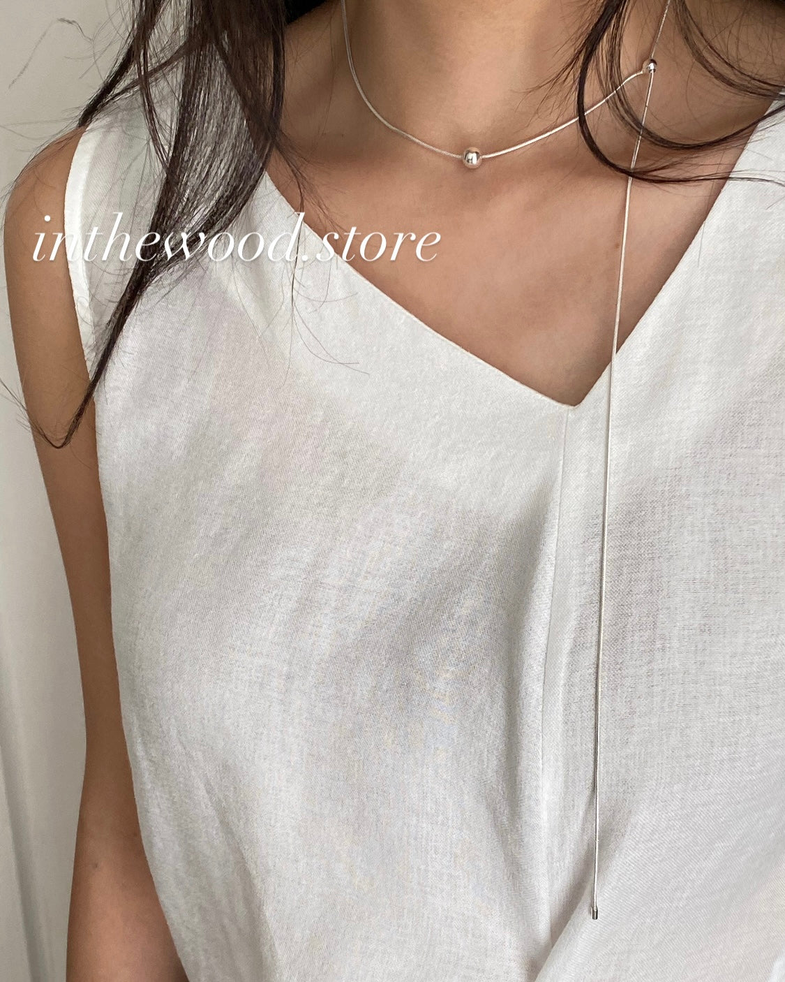 [925silver] Long Dot Necklace