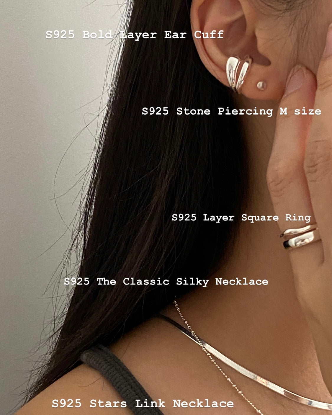 [925silver] Bold Layer Ear Cuff