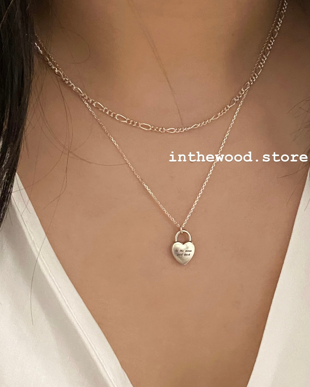 [925silver] Custom Engraved LOVE Lock Letter Necklace