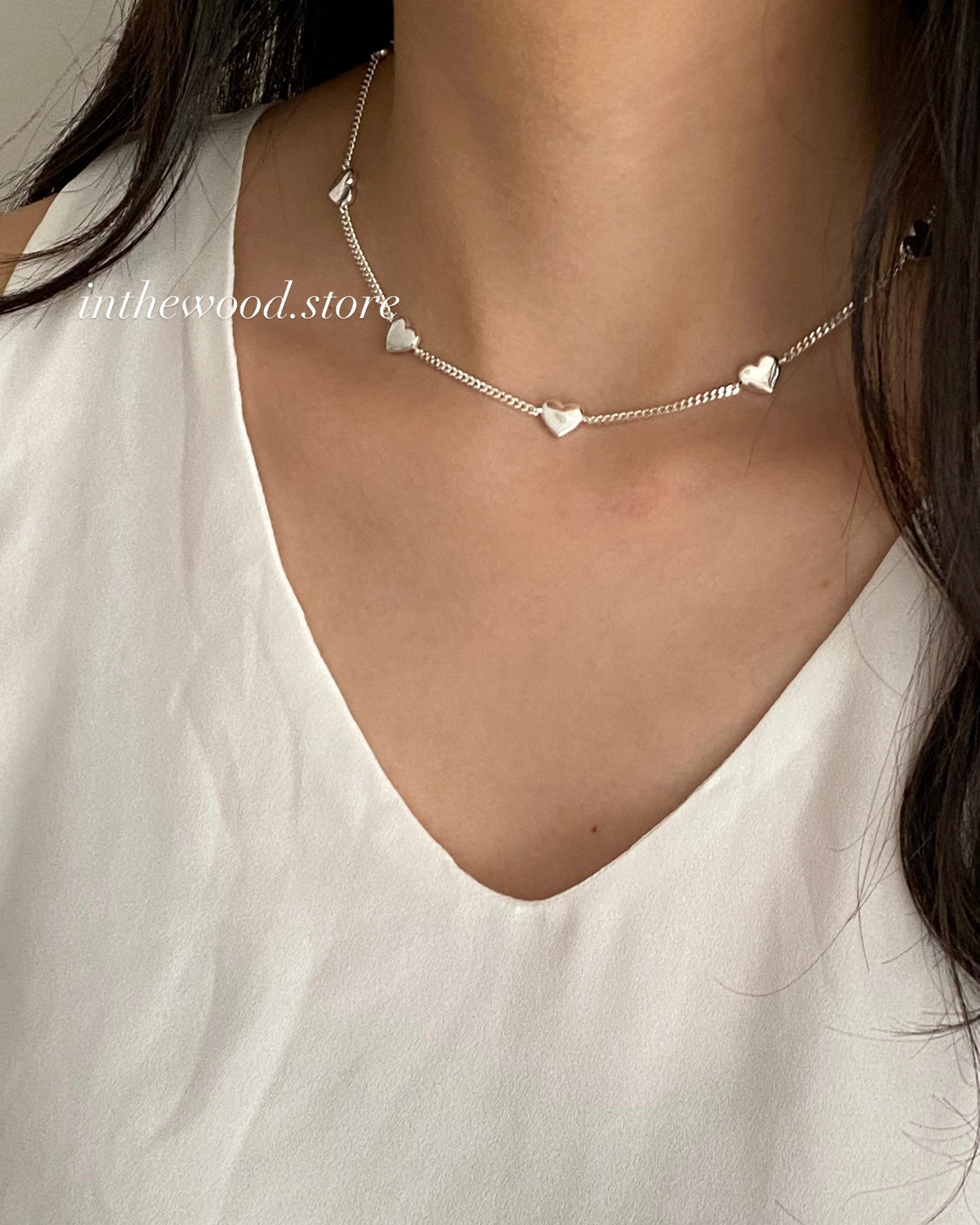 [925silver] Bold Link Heart Necklace