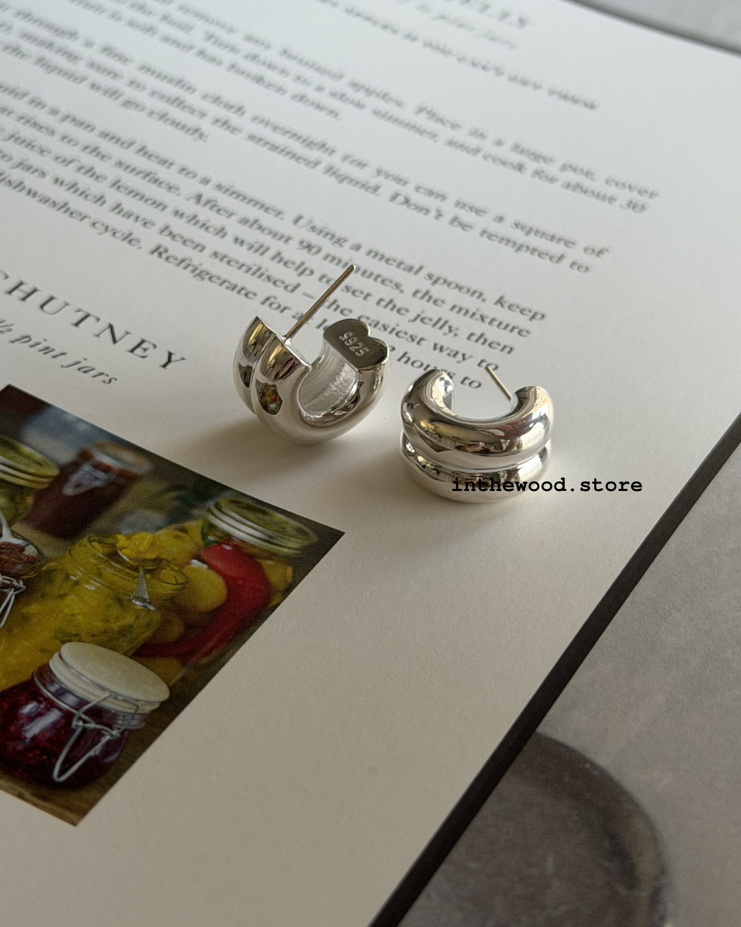 [925silver] Puffy Hoop Earrings