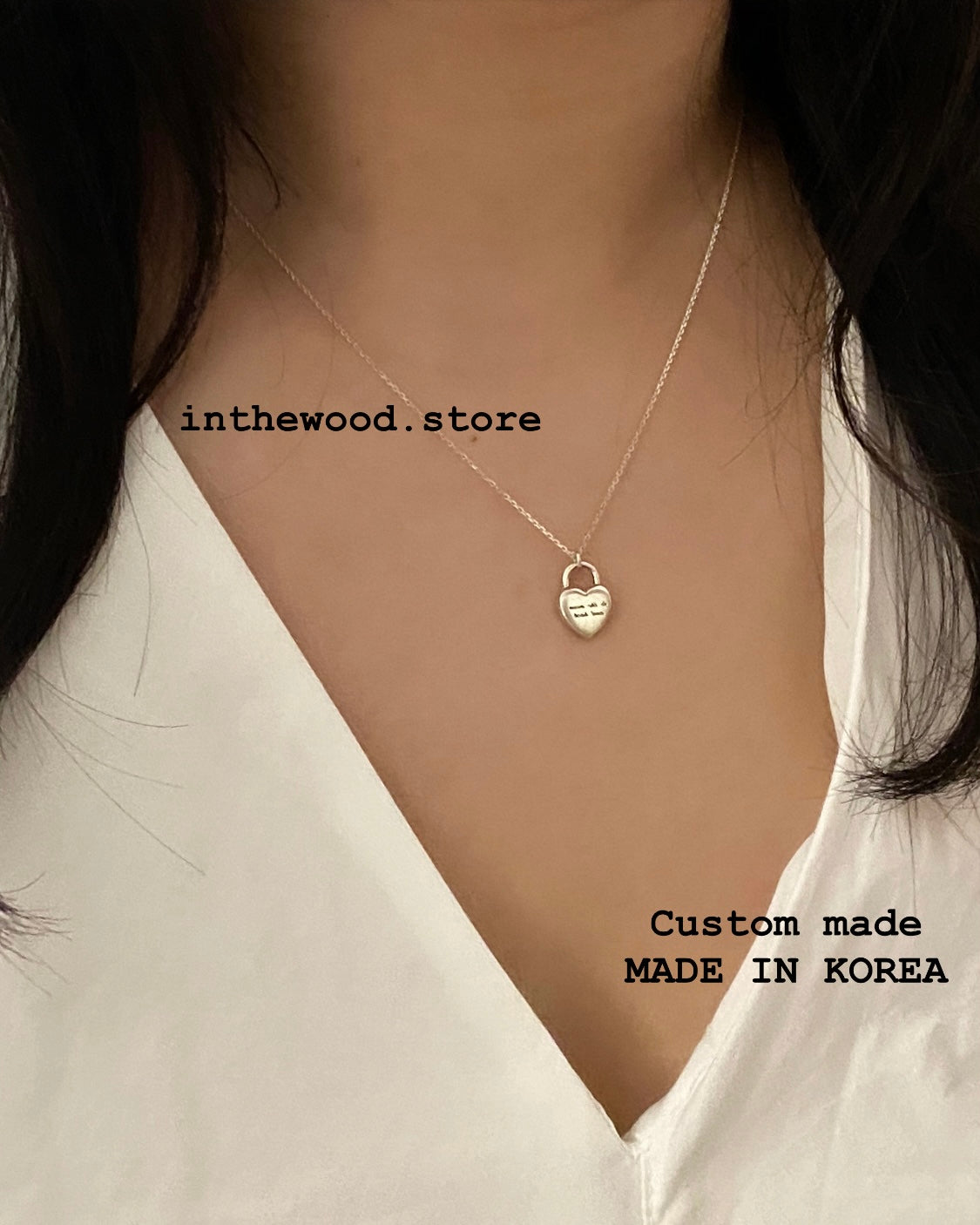 [925silver] Custom Engraved LOVE Lock Letter Necklace