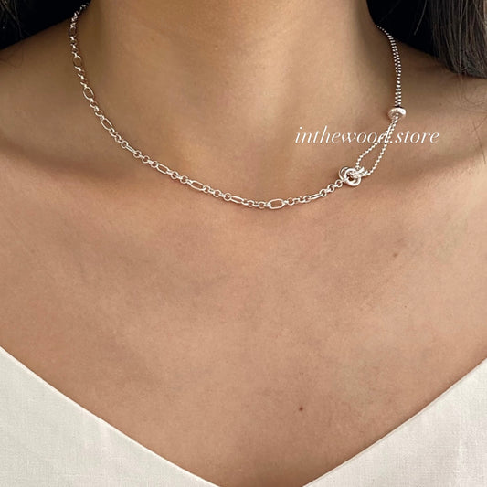 [925silver] Mix Layer Necklace