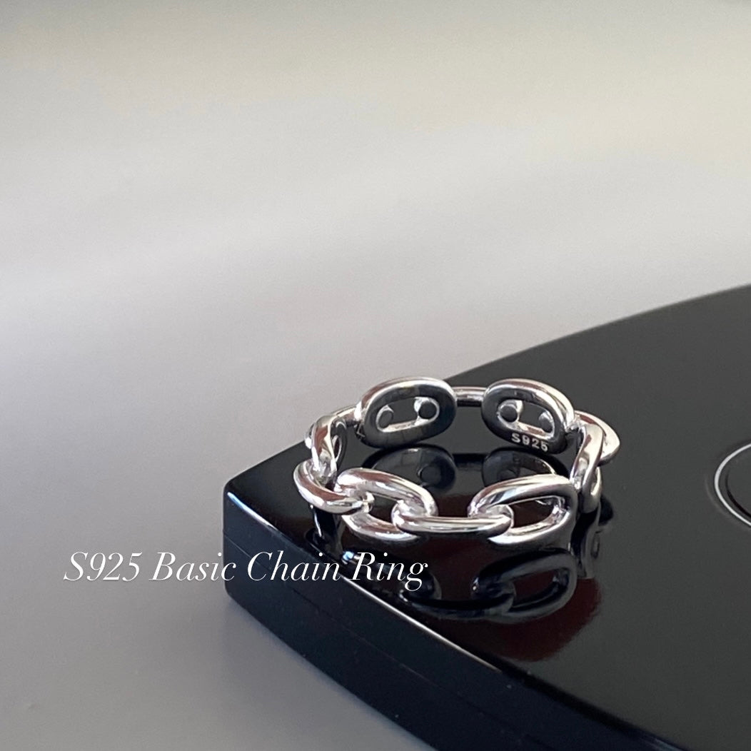[925silver] Basic Chain Ring