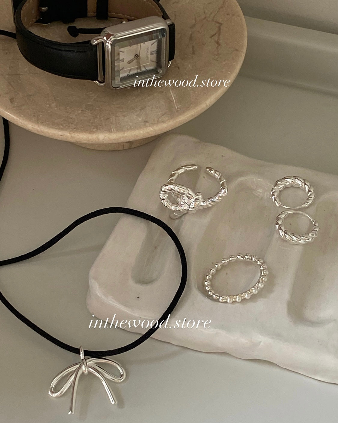 [925silver] Ribbon Necklace