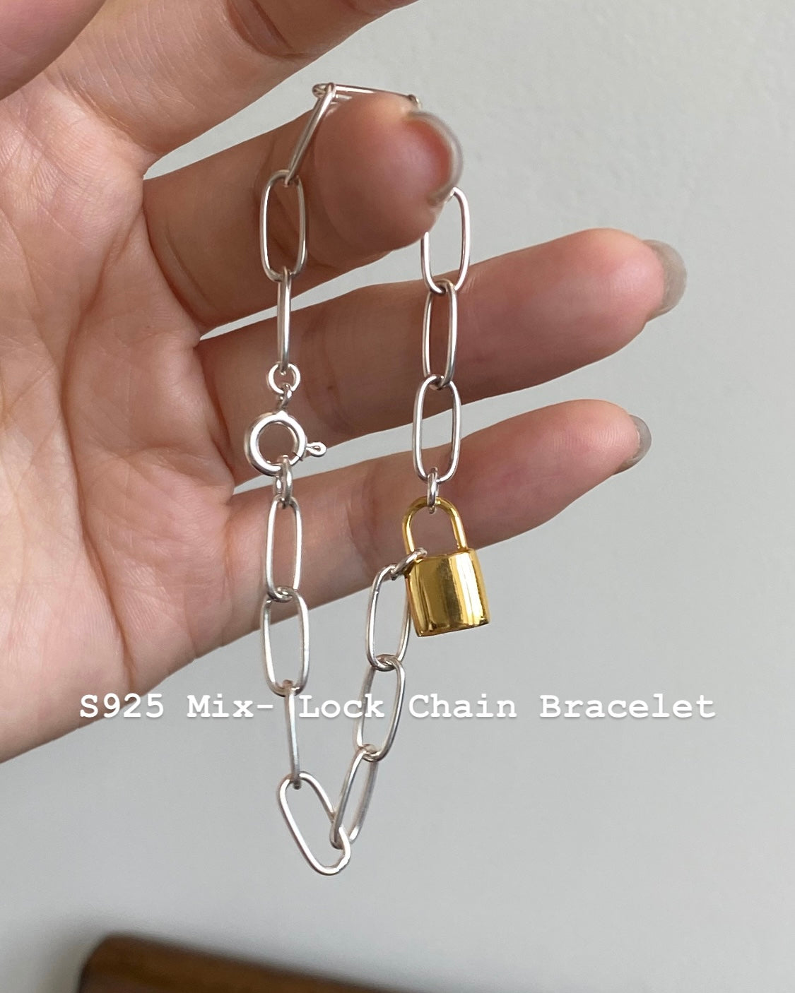 [925silver] Mix-Lock Chain Bracelet