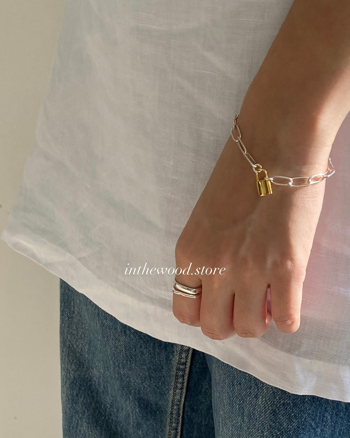 [925silver] Mix-Lock Chain Bracelet