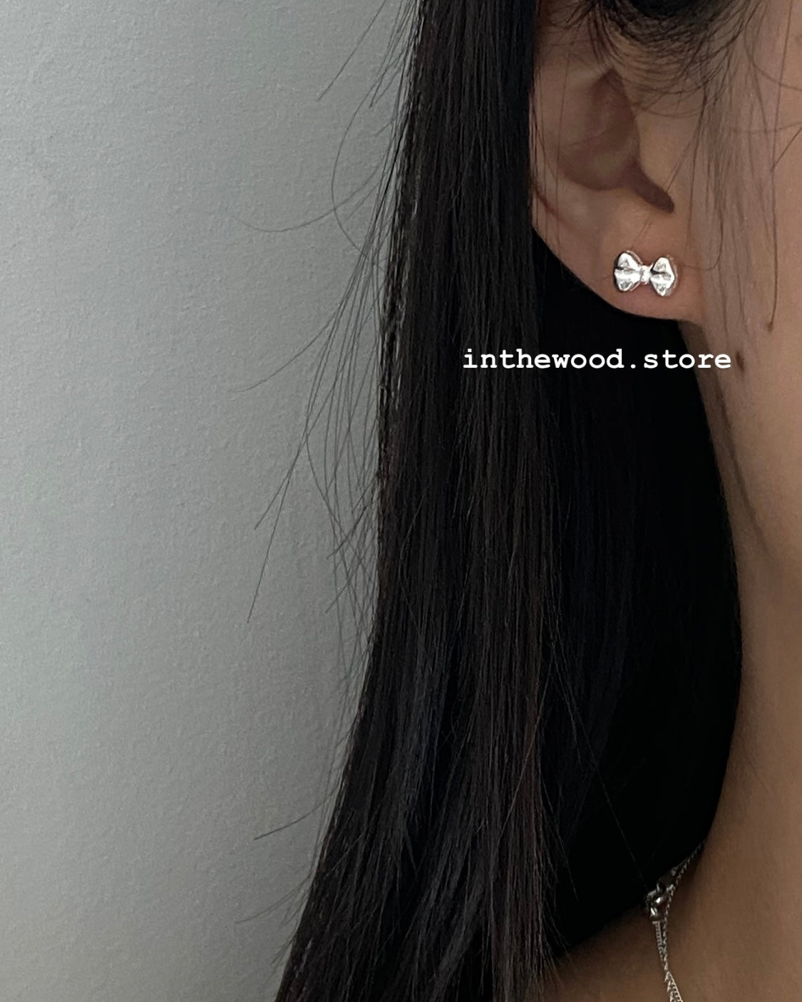 [925silver] Mini Plump Ribbon Earrings