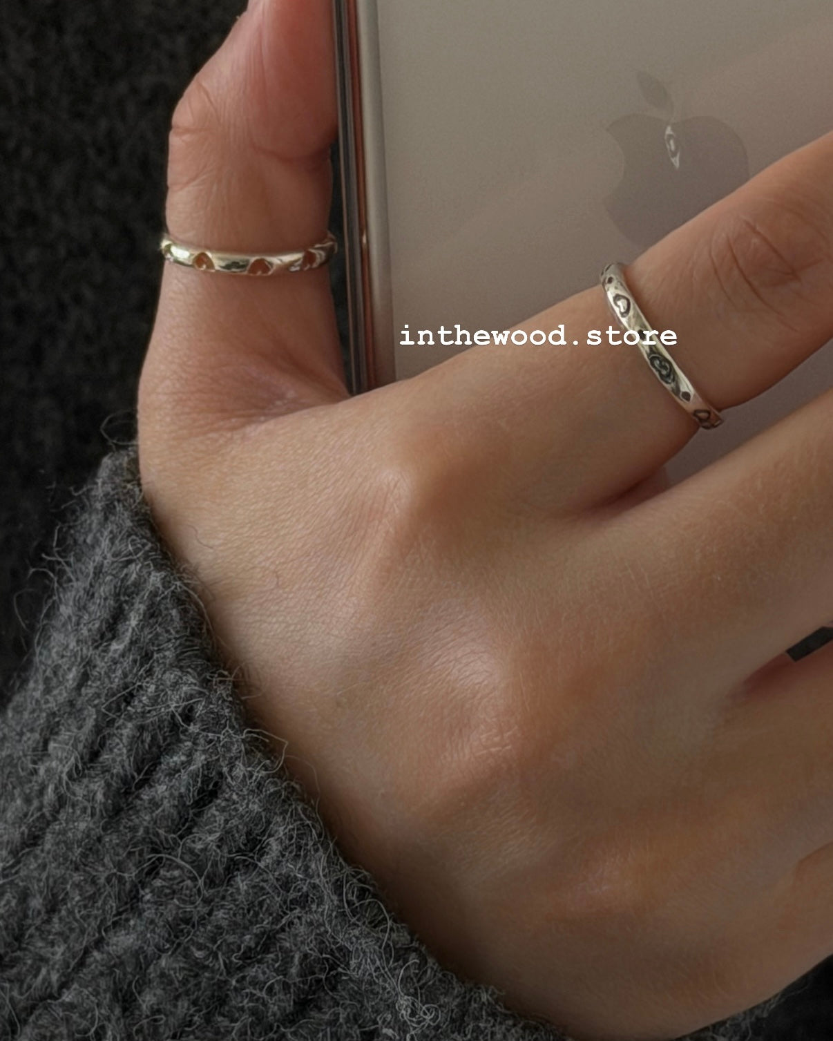 [Handmade 925silver] Mini Heart Hole Ring