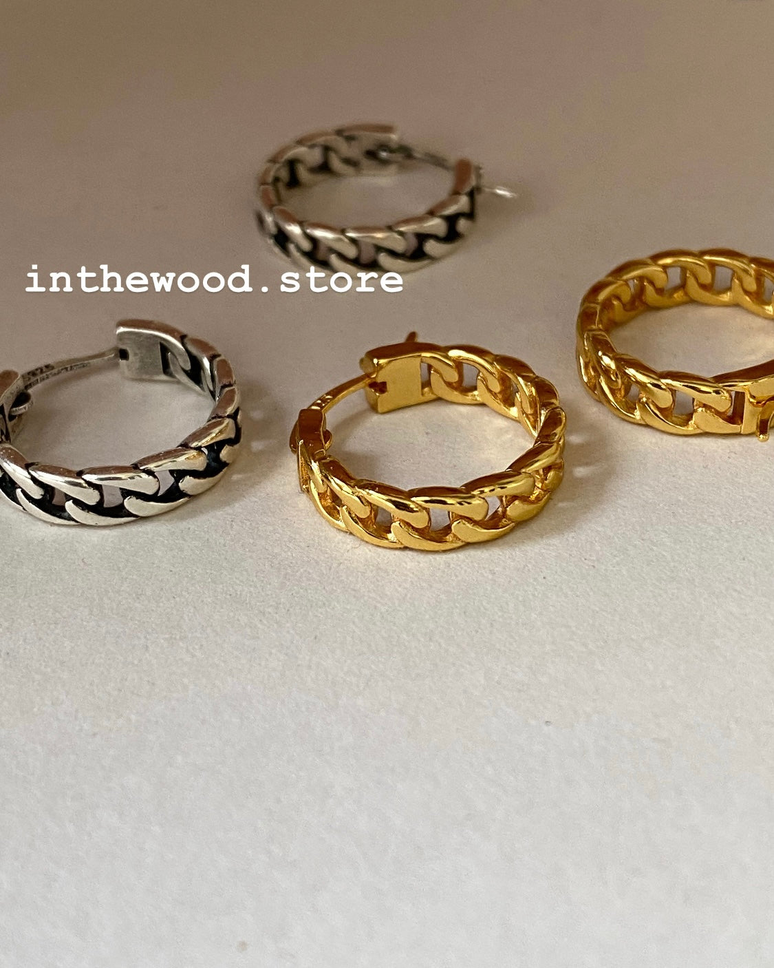 [925silver] Vintage Chain Earrings
