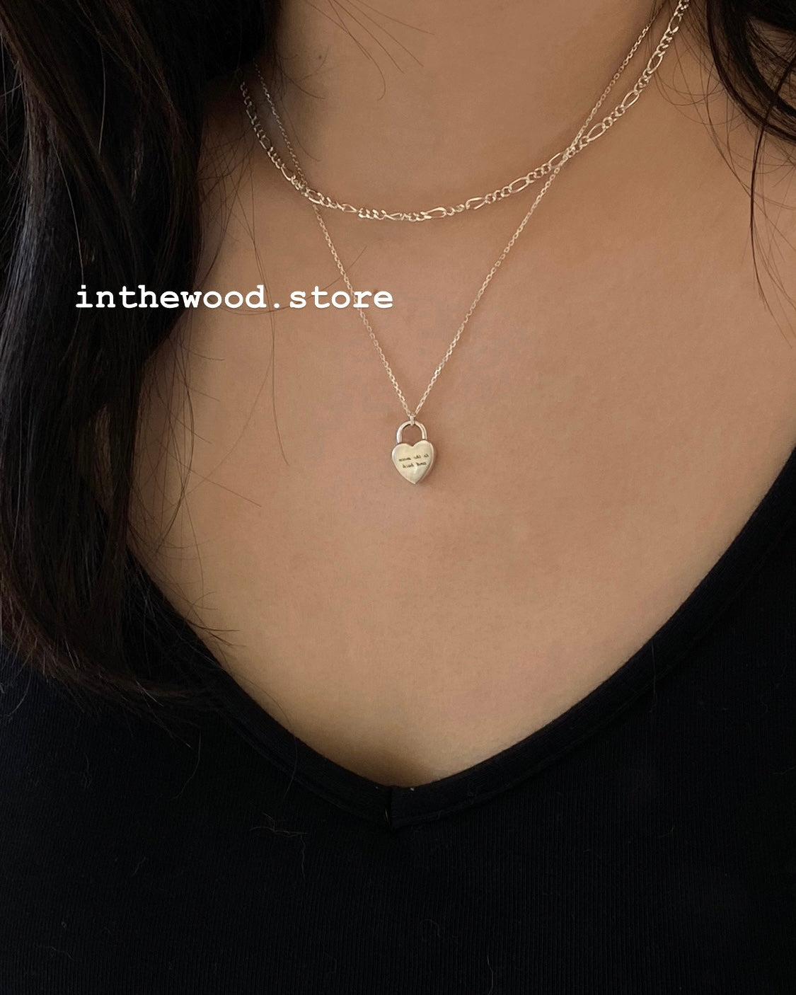 [925silver] Custom Engraved LOVE Lock Letter Necklace