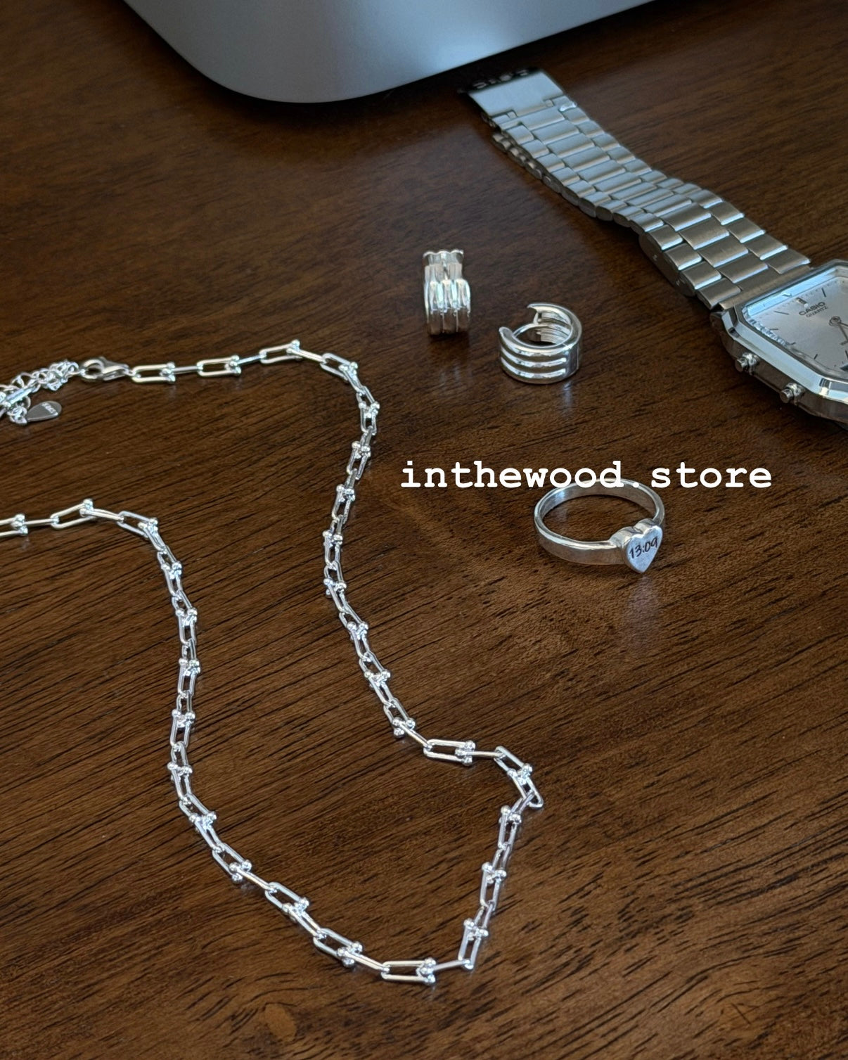 [925silver] Mini Buckle Chain Necklace-3mm