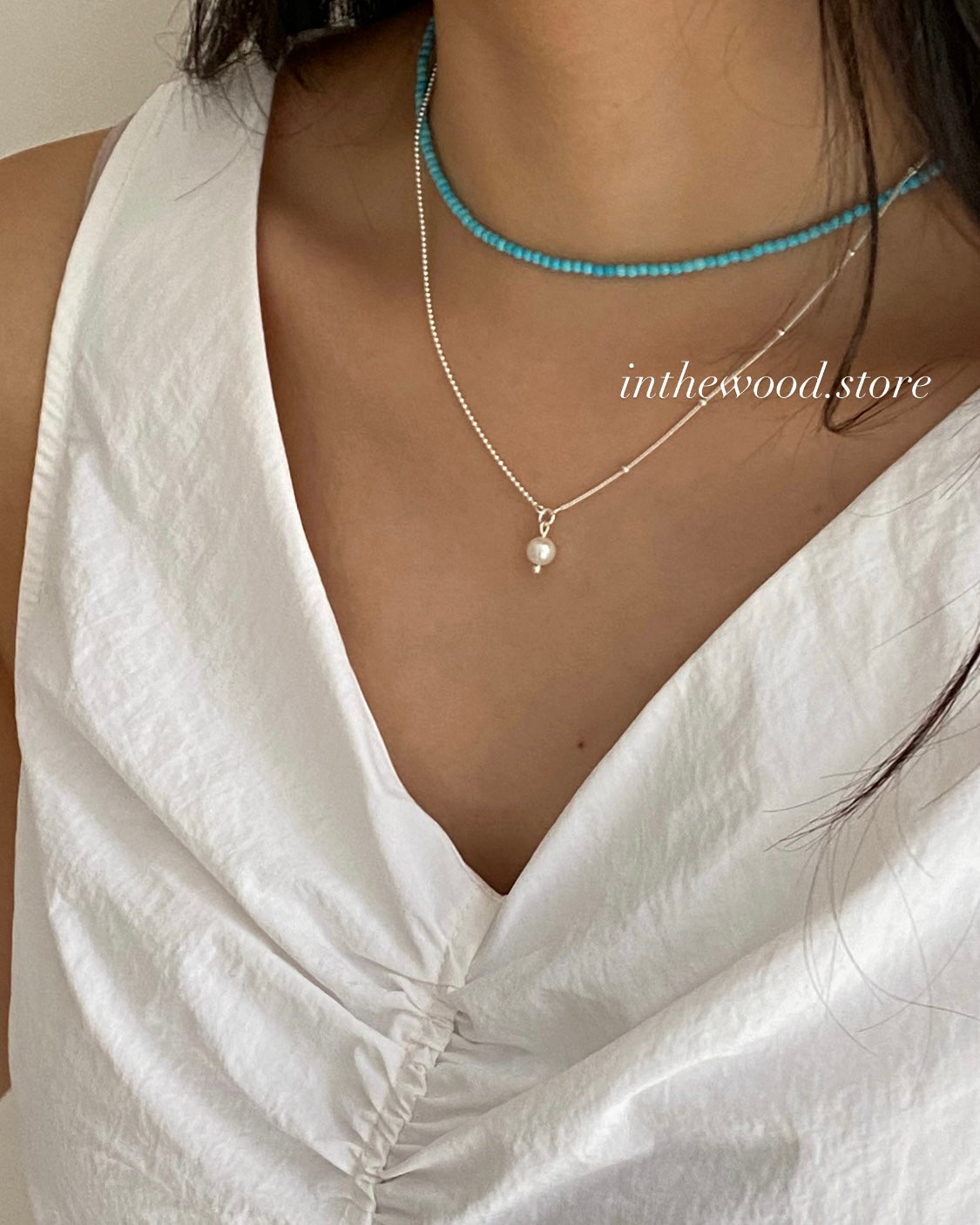 [925silver+Gemstone] Turquoise Necklace