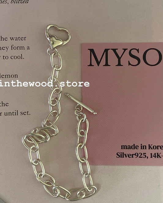 [925silver] Heart Lock Bracelet